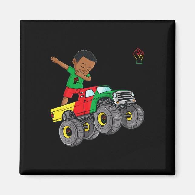 Íman Crianças Junta Dabbing Black King Na Truta Monster (Frente)