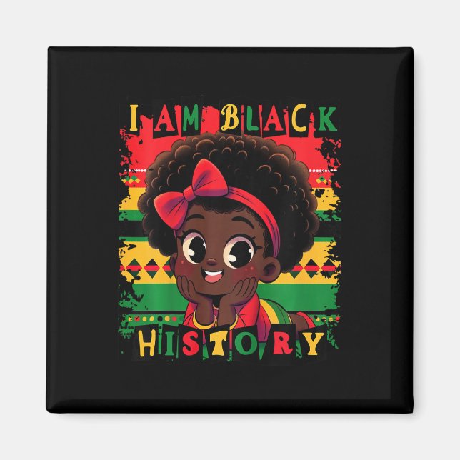 Íman Crianças Meninas Eu Sou História Negra  (Frente)