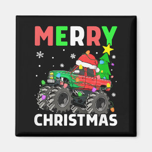 Íman Crianças Meninos Feliz Monstro de Natal Truck Sant