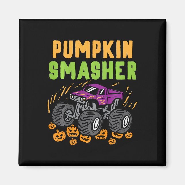 Íman Crianças Monstro do Halloween Rapazes Pumpkin Smas (Frente)
