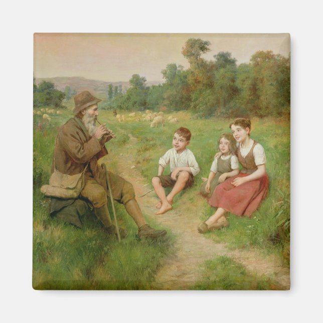 Íman Crianças ouvem um pastor tocando flauta (Frente)