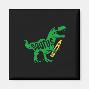 Íman Crianças Primeiro Dia de Meninas Pré K Saurus Trex