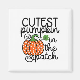Íman Crianças Pumpkin Mais Cortado No Patch Por