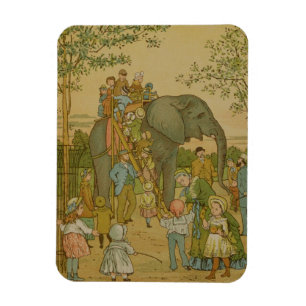Íman Crianças que montam no elefante (litho)