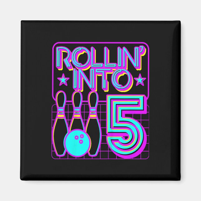 Íman Crianças Rolando Em 5 Boliche de Bowler 5 de Anive (Frente)