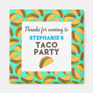 Íman Crianças Taco Aniversário Obrigado Favor do Partid
