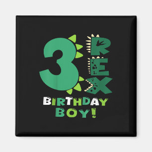 Íman Crianças Três Rex Birthday aniversário de 3 anos D