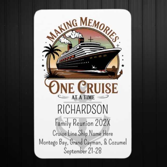 Íman Criando Memórias, Uma Viagem de Cruzeiro de Cada V (Family Reunion Cruise Door Magnet)