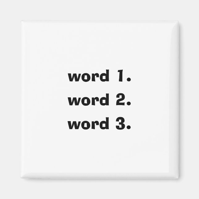 Íman Criar uma história simples de três palavras de tex (Frente)