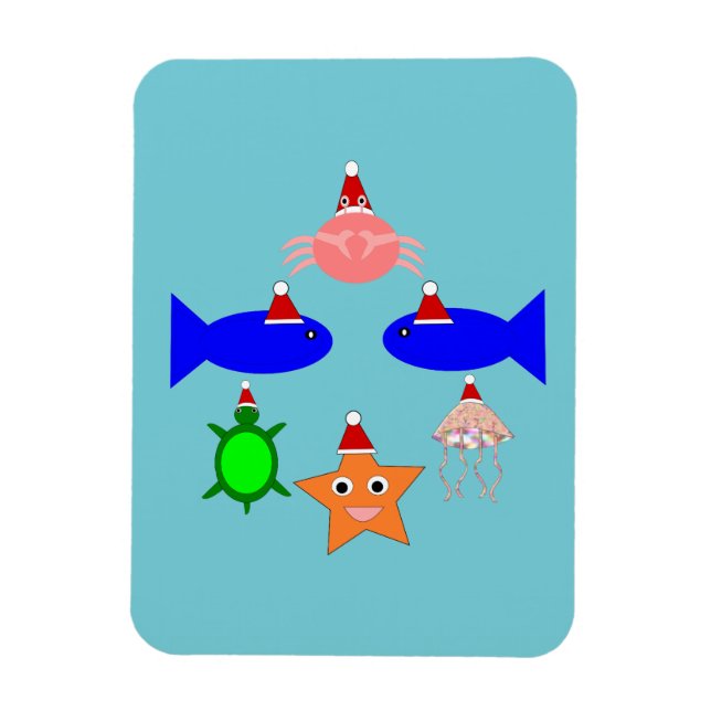 Íman Criaturas do Mar de Natal (Vertical)