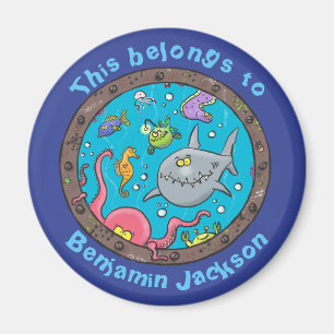 Íman Criaturas espinhosas do mar na caricatura dos nauf