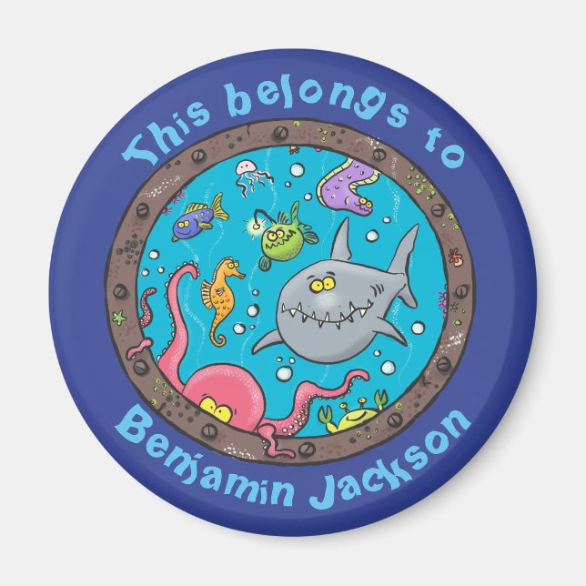 Íman Criaturas espinhosas do mar na caricatura dos nauf (Frente)