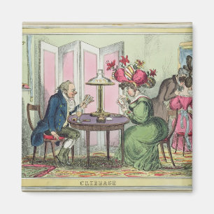 Íman Cribbage, publicado por Thomas McLean, Londres