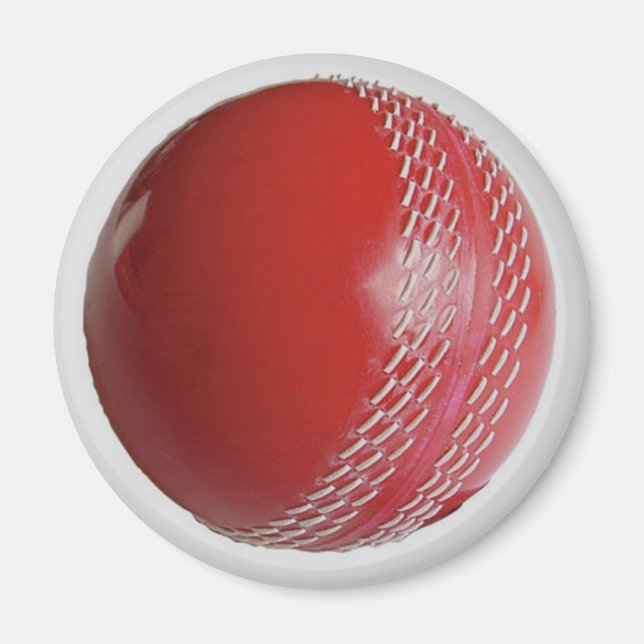 Íman Cricket Ball Red Personalize Com Seu Nome (Frente)