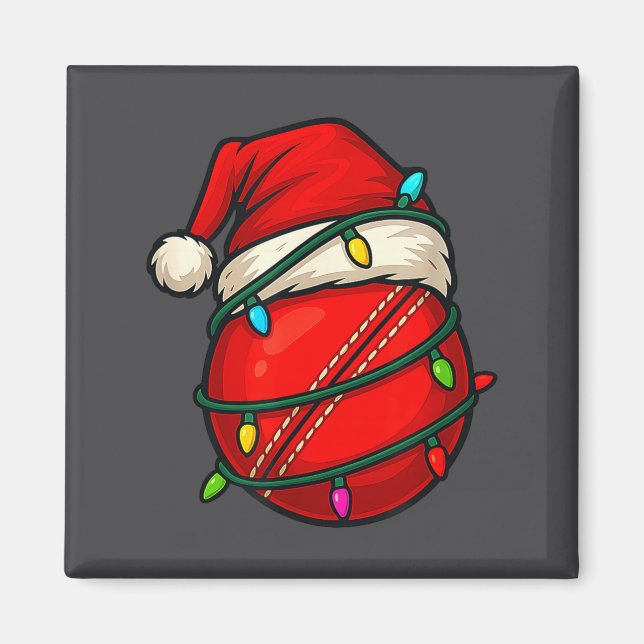Íman Cricket Ball With Santa Hat Funny Christmas Xmas G (Frente)