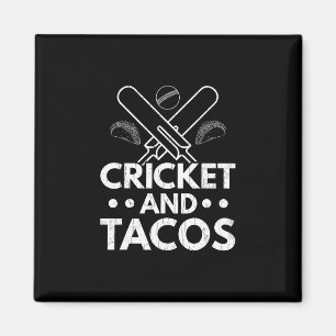 Íman Cricket E Tacos Jogador Treinador Divertido Desenh