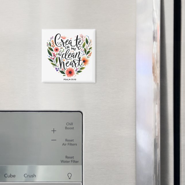 Íman Crie em Mim um Coração Limpo floral (In Situ (Fridge))