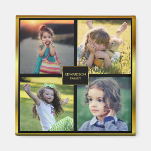 Íman Crie os monogramas de colagem de fotos da sua famí