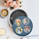 Íman Crie os monogramas de colagem de fotos da sua famí<br><div class="desc">Adorável imã. Crie seu próprio ímã de colagem de fotos da família. Você pode adicionar suas próprias 4 fotos e adicionar seu nome e criar um ímã muito pessoal e exclusivo.</div>