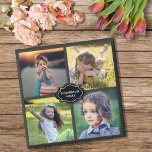 Íman Crie os monogramas de colagem de fotos da sua famí<br><div class="desc">Um imã adorável. 
Crie seu próprio ímã de colagem de fotos da família.
Você pode adicionar suas próprias 4 fotos e adicionar seu nome de família.</div>