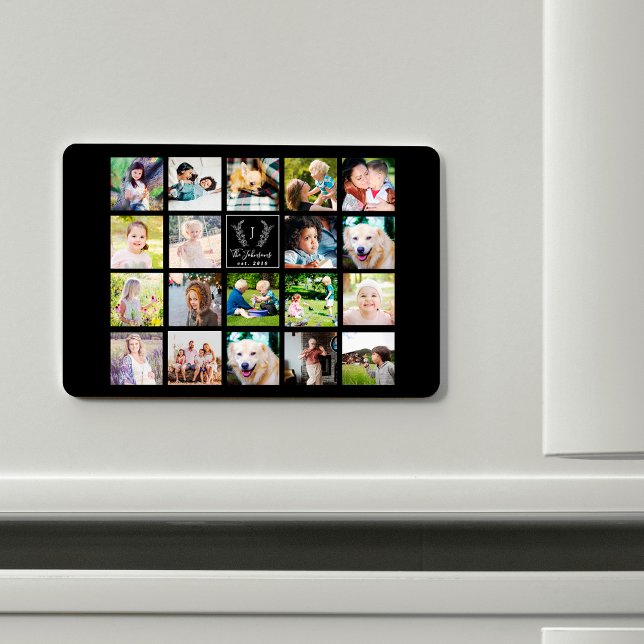 Íman Crie os monogramas de colagem de fotos da sua famí (Criador carregado)