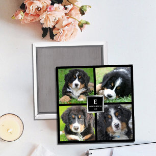 Íman Crie os monogramas de colagem de fotos da sua famí