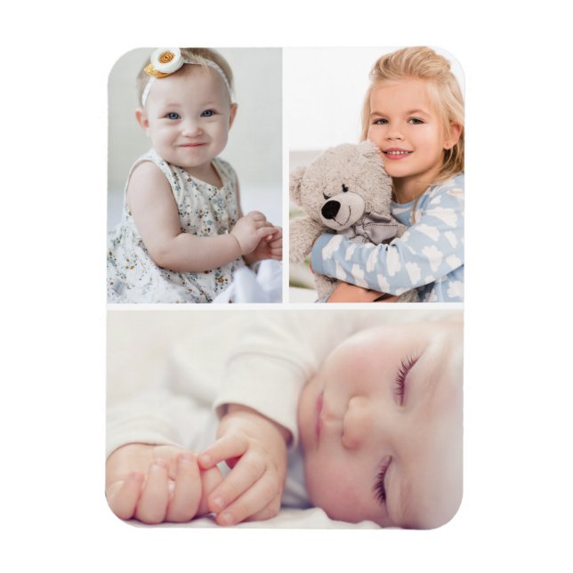 Íman Crie seu próprio ímã de foto personalizado para 3  (Vertical)