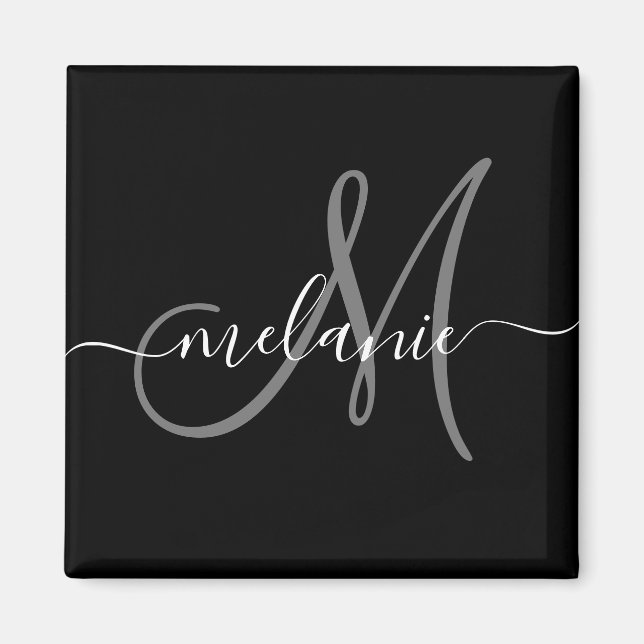 Íman Crie Seu Próprio Monograma Personalizado E Script  (Frente)