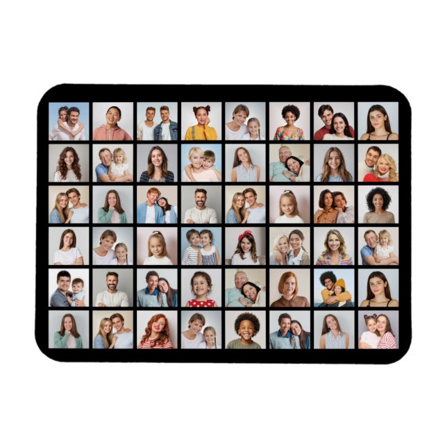 Íman Crie Sua Própria Colagem de 48 Fotos Flexível  (Horizontal)