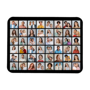 Íman Crie Sua Própria Colagem de 48 Fotos Flexível