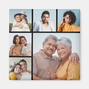Íman Crie Sua Própria Colagem de 6 Fotos Edição Cor