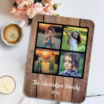 Íman Crie sua própria colagem de fotos da família russa<br><div class="desc">Imagem fotográfica com colagem personalizada de fotos da Família em fundo de padrão de madeira rústico Adicione suas próprias fotos pessoais para personalizar o ímã e seu próprio texto. Se precisar de ajuda,  entre em contato comigo.</div>