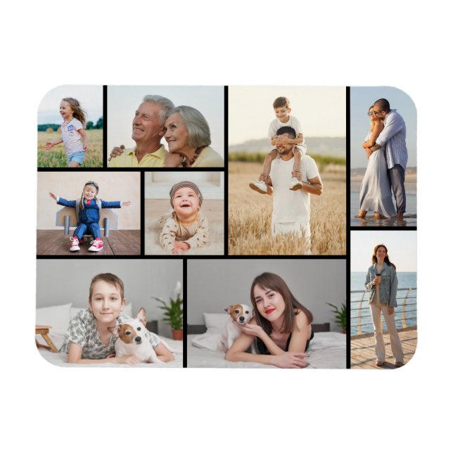 Íman Crie sua própria colagem de fotos de 9 (Horizontal)