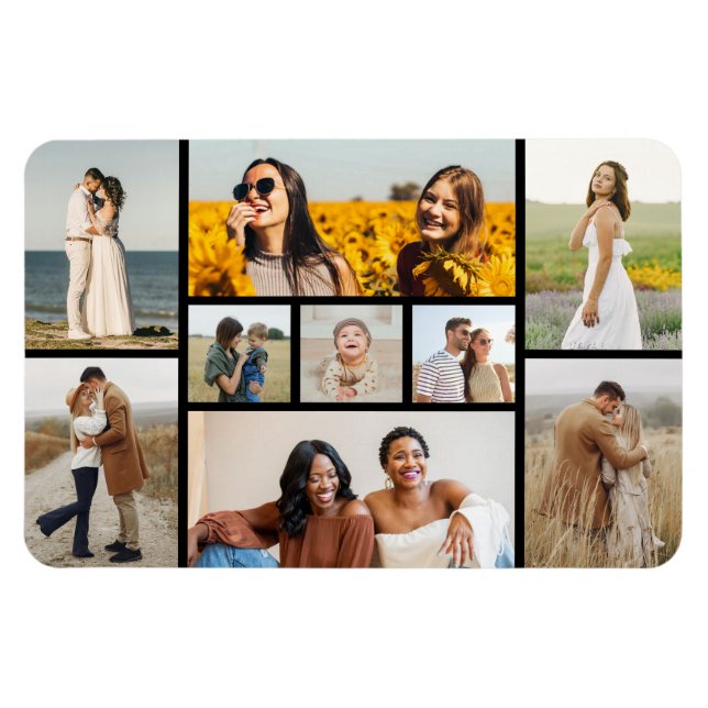 Íman Crie sua própria colagem de fotos de 9 (Horizontal)