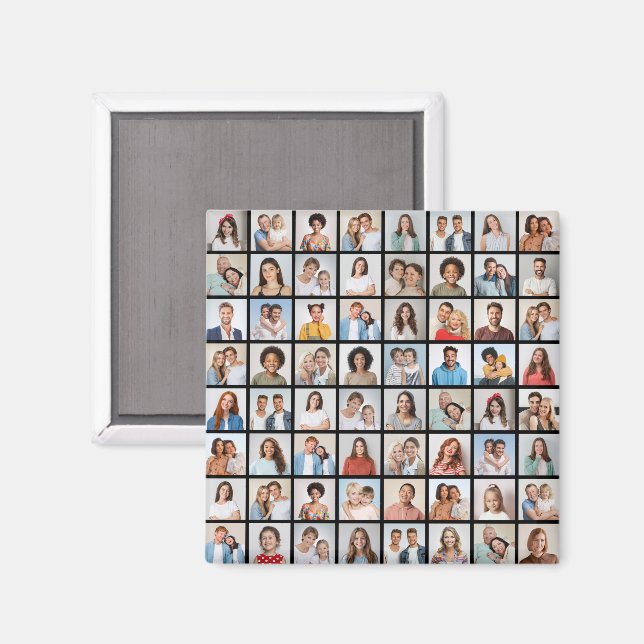 Íman Crie Sua Própria Colagem de Fotos Personalizada de (Front/Back)