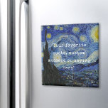 Íman Crie sua própria cotação<br><div class="desc">Crie seu próprio ímã de cotação personalizado. Apresenta tipografia de máquina minimalista e a pintura de Vincent Van Gogh Starry Night</div>