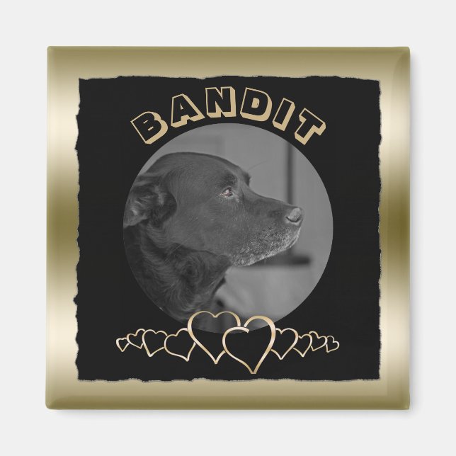 Íman Crie sua própria foto Dourada | Manutenção persona (Frente)