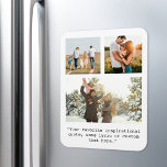 Íman Crie sua própria Foto e Cotação Personalizada 3<br><div class="desc">Crie sua própria foto personalizada e o ímã de citação. Apresenta três de suas fotos e texto personalizado em tipografia minimalista da máquina de escrever.</div>
