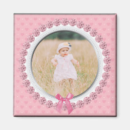 Íman Crie sua própria foto personalizada rosa personali