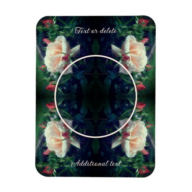 Íman Crie sua própria moldura de foto Rosa e Botões de  (Vertical)