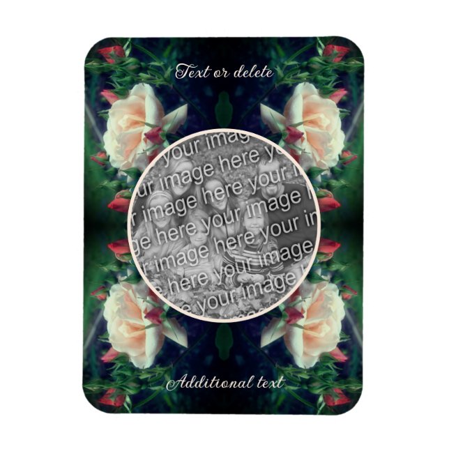 Íman Crie sua própria moldura de foto Rosa Pêssego e Bo (Vertical)