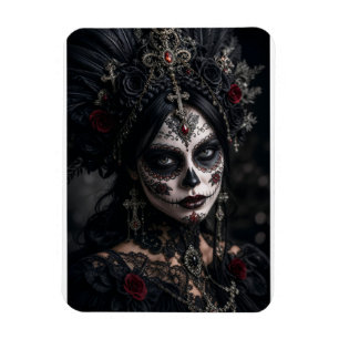 Íman Crimson Gótico Calavera – Rosa Negra