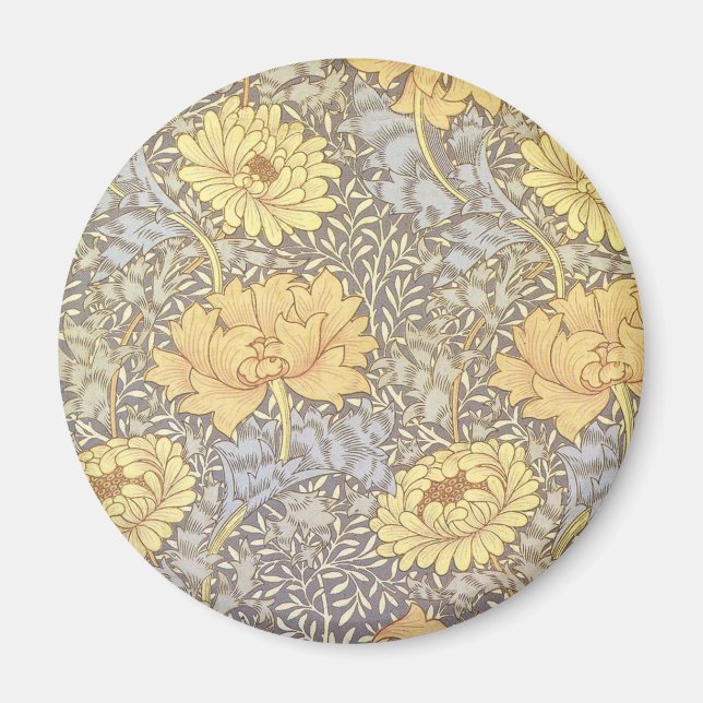 Íman Crisântemo Flores Mãe William Morris (Frente)
