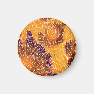 Íman Crisântemo Japonês: Padrão Sem Costura em Aquarela