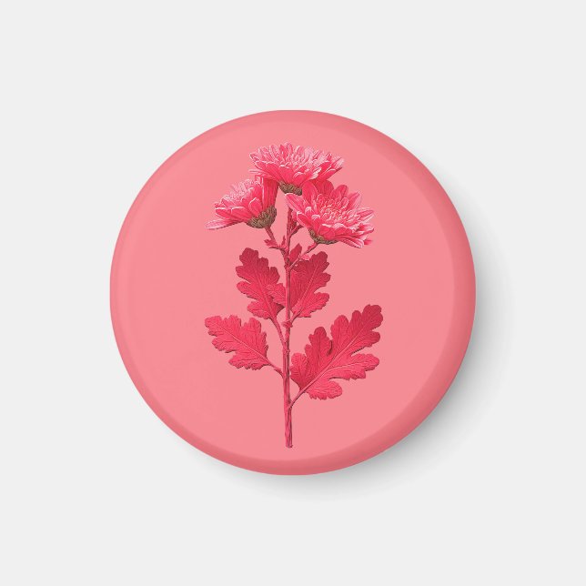 Íman Crisântemo Rosa  (Frente)