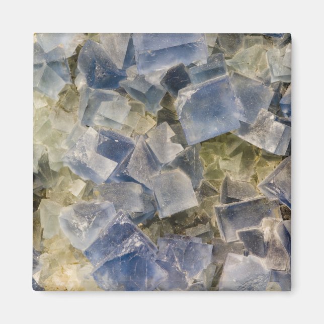 Íman Cristais de Fluorite Azul na Matriz (Frente)