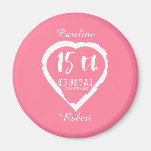 Íman Cristal tradicional de 15 de aniversário de casam