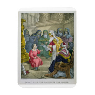 Íman Cristo com os doutores no templo, de um bibl