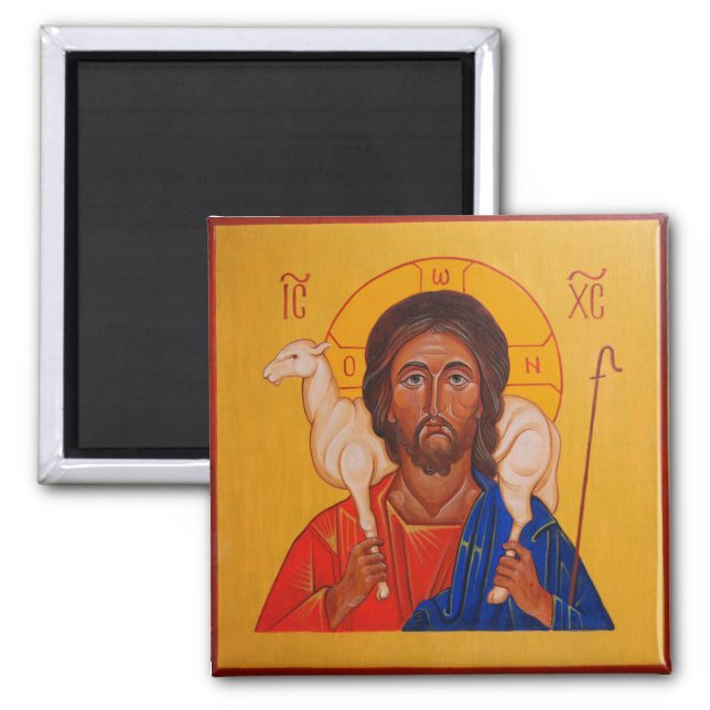 Íman Cristo do íon ortodoxo de boa pastora (Frente)
