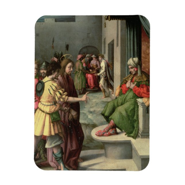 Íman Cristo em frente a Caiaphas, c.1535 (óleo no paine (Vertical)